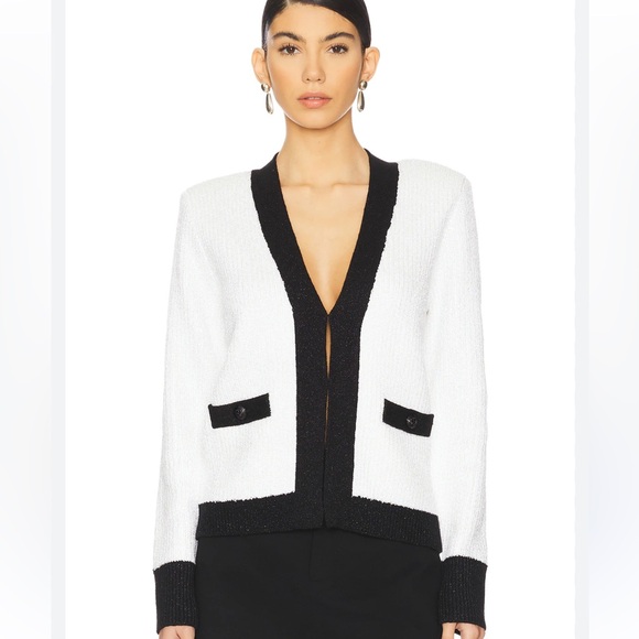 L'Agence Jinny Sequin Ivory Cardigan NWT